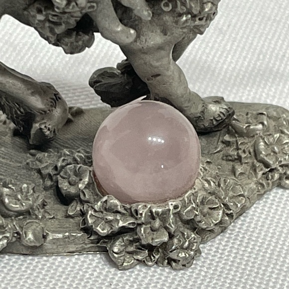 Vintage Comstock Pewter figure 2.25" Cherub on aUnicorn excellent condition - Picture 13 of 13